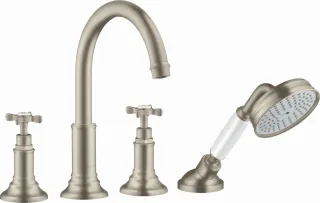 Hansgrohe 4-Loch Wannenarmatur Axor Montreux F-Set Wanne brushed nickel m.Kreuzgr., 16546820 16546820