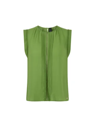 Marc Cain Collections - Top mit Spitze und Biesen garden green - Gr. - 42