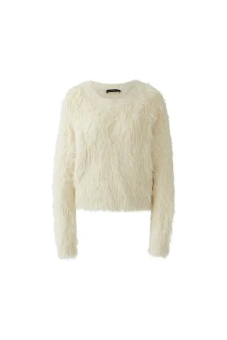 Oui - Pullover whitecap gray - Gr. - 36