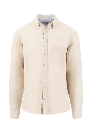 Fynch Hatton - Hemd aus Leinen mit Brusttasche beige - Gr. - XL
