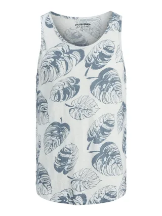 JACK&JONES - JORBREEZY AOP TANK TOP ORGANIC LN cloud dancer - Gr. - XXL