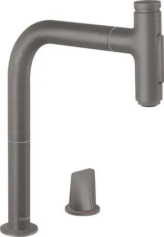 Hansgrohe 2-L.Spültischmischer 200 Select 2jet sBox Ausziehbrause M7120-H200 Brushed Black, 73818340 73818340