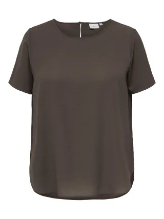 ONLY CARMAKOMA - CARVICA S/S TOP WVN NOOS Chocolate Martini - Gr. - 44