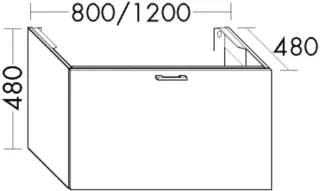 Burgbad Waschtischunterschrank Sys30 PG4 Sana 480x1000x480 Sand Hochglanz, WUYH100F3360 WUYH100F3360