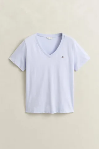 GANT - Shield V-Neck T-Shirt light blue - Gr. - XXL
