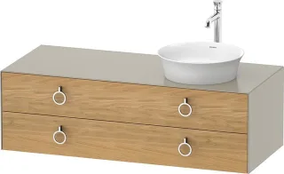 Duravit White Tulip Konsolenwaschtischunterbau wandhängend Natur Eiche & Taupe Matt & Seidenmatt 130 WT4992RH560