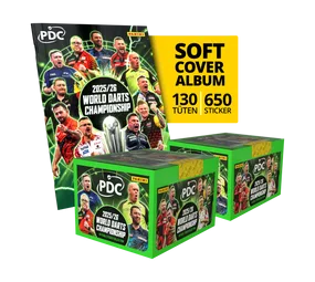 Panini PDC World Darts Championship 2025/26 - Softcover Mega Bundle mit zwei Stickerboxen