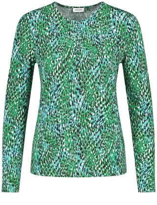 GERRY WEBER Collection - Langarmshirt gruen druck - Gr. - 42