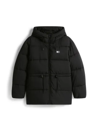 Tommy Jeans - Puffer-Jacke aus Ripstop-Gewebe mit Kapuze schwarz - Gr. - XL