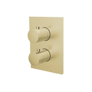 Herzbach design ix pvd Thermostatarmatur Unterputz 3 plus eckig rund bra, Brass Steel, 21.503055.2.4 21.503055.2.41