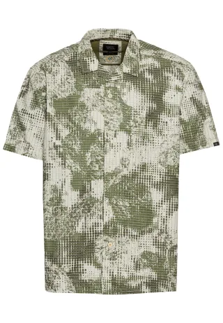 camel active - Kurzarm Hemd aus Baumwolle dusty khaki - Gr. - 3XL
