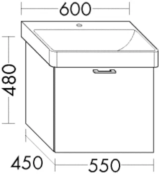 Burgbad Waschtischunterschrank Sys30 PG2 Echo 480x550x450 Nussbaum Dekor Samt, WVFZ055F2751 WVFZ055F2751