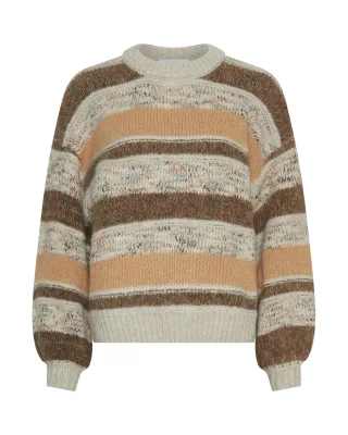 msch copenhagen - MSCHConstance Pullover STP oatmeal sla blk - Gr. - M/L