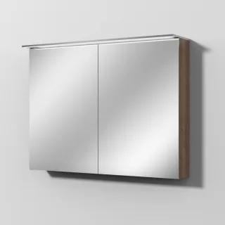 Sanipa Reflection Spiegelschrank MALTE 100 mit LED-Aufsatzleuchte, Eiche-Tabak, SD15450 SD15450
