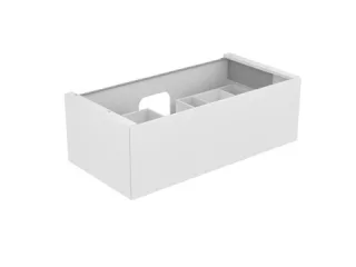 Keuco Waschtischunterschrank Edition 11 31251, 1 Front-Auszug weiß/Glas weiß, 31251300000 31251300000