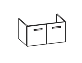 Artiqua 411 Waschtischunterschrank für Vero 045410 Oxid Dunkelgrau quer, 411-WU2T-D20-7184-723 411-WU2T-D20-7184-723