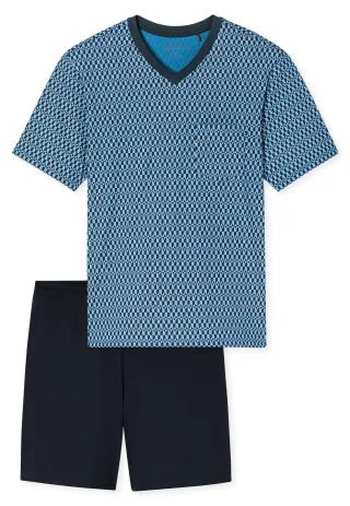 SCHIESSER - Schlafanzug kurz blau - Gr. - 58
