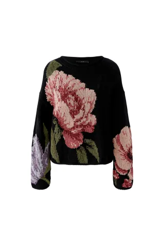 Oui - Pullover black red - Gr. - 40