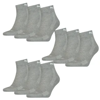 9 Paar Puma Quarter Socken mit Frottee-Sohle Gr. 35 - 46 Unisex Cushioned Kurzso...