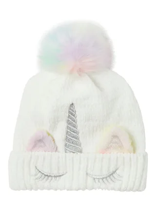 NAME IT - NMFMETEA KNIT BEANIE2 snow white - Gr. - 47/49