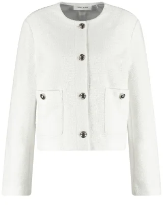 GERRY WEBER Collection - Elegante Blazerjacke mit Bouclé-Optik off-white - Gr. - 46