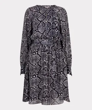 Esqualo - Kleid City Snake grau - Gr. - 34