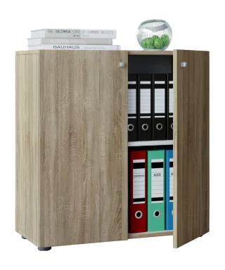 VCM Aktenschrank "Büroschrank Bücher Ordner Aktenschrank Lona 2fach" 1 Stk. tlg.