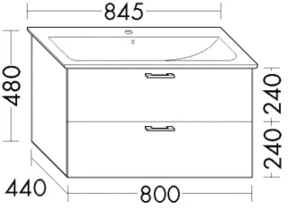 Burgbad Waschtischunterschrank zu Keramik-Waschtisch Sys30 PG2 Echo 480x800x440 Eisblau Softmatt, WV WVNT080F3962