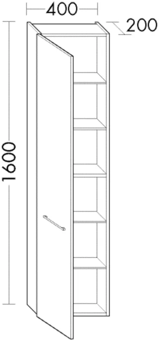 Burgbad Hochschrank Crono Matt 1600x400x200 Schilf Matt, HSGM040RF1789 HSGM040RF1789