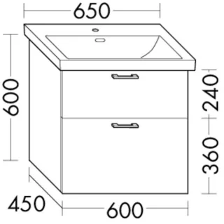 Burgbad Waschtischunterschrank Sys30 PG3 Diago 600x600x450 Nussbaum Dekor Smartline, WXPF060F6073 WXPF060F6073
