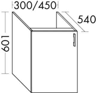 Burgbad Unterschrank Sys30 PG2 Echo 601x450x540 Eiche Dekor Flanelle, WXPQ045RF2238 WXPQ045RF2238