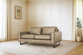 Home affaire 2-Sitzer "Pinto, 166 cm, Cord, Chenille, Lederoptik" mit Keder, schwarze Metallfüße, Wellenunterfederung