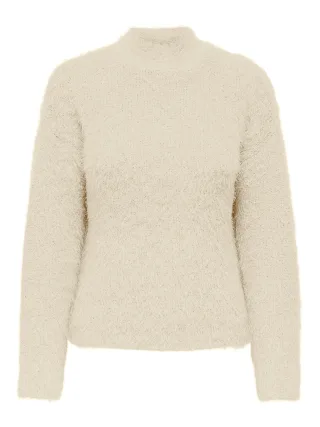 ONLY - ONLLULU LS RIB HIGHNECK CS KNT Cloud Dancer - Gr. - XL