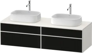 Duravit Zencha Konsolenwaschtischunterbau wandhängend Schwarz Linienstruktur & Weiß n/a & Supermatt  ZE4825B63840000