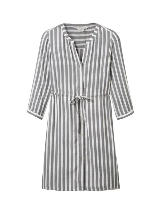 Tom Tailor - Gestreiftes Kleid offwhite navy vertical stripe - Gr. - 46