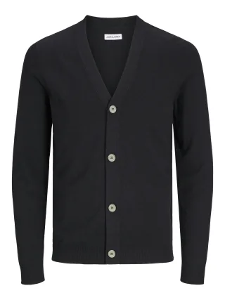 JACK&JONES - JJEEMIL KNIT BUTTON CARDIGAN NOOS black - Gr. - S