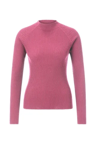 Rich & Royal - Merino Rib Mock-neck pink radiance - Gr. - M