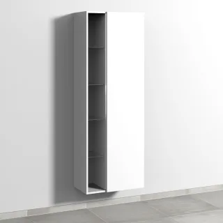 Sanipa 3way Stauraumschrank mit 1 Tür und offenen Fächern, Weiß-Soft BR18143