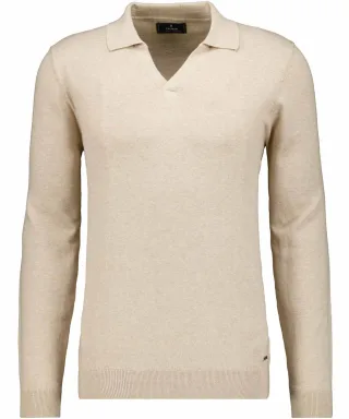 RAGMAN - Strickpullover mit Reverskragen beige-melange - Gr. - XXL