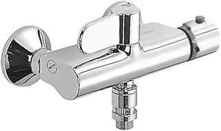 Hansa Brause-Thermostat-Batterie für Wandaufbau Hansatempra Rohrunterbrecher A2 0824 chrom 8240282