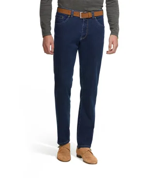 MEYER 5-Pocket-Jeans "Dublin" aus Stretch-Denim mit Dehnbund