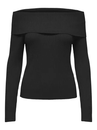 ONLY - ONLKATIA LIFE LS OFF SHOULDER KNT NOOS black - Gr. - L