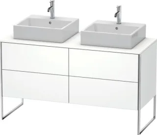 Duravit XSquare Konsolenwaschtischunterbau bodenstehend Weiß Supermatt 1400x548x778 mm - XS4926B8484 XS4926B8484