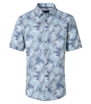 CASAMODA - Freizeithemd Kurzarm aqua bis petrol - Gr. - XL
