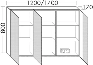 Burgbad Spiegelschrank RL30 800x1200x170 Tectona Dekor Zimt, SPLN120RF3685 SPLN120RF3685