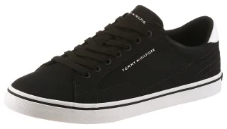 Tommy Hilfiger Sneaker "VULC CORE LONG LACE" Freizeitschuh, Halbschuh, Schnürschuh mit Kontrastbesatz an der Ferse