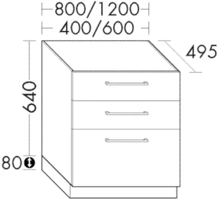 Burgbad Unterschrank Crono HGL 720x800x495 Bambus Natur, SEVM080F1811 SEVM080F1811