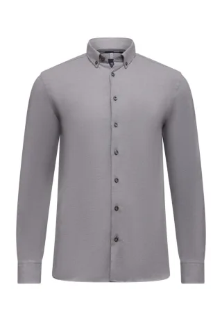 State of Art - Hemd mit Button-Down-Kragen grau - Gr. - XL