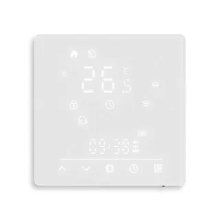 MOES WHT-S02 Tuya Matter Smart WiFi Thermostat Electric/Water/Boiler Heating Glass Panel Temperature Controller Weekly P