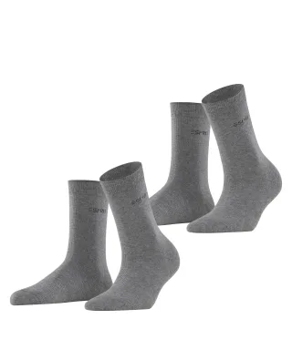 ESPRIT socks & tights - Esprit Uni 2-Pack Damen light greymel. - Gr. - 36.5